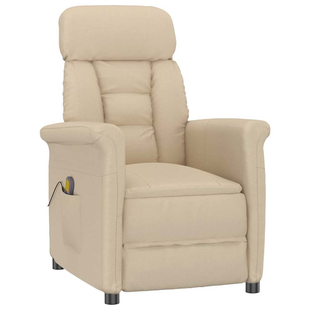 Massagesessel Creme 70.5 x 96.5 x 95 cm Stoff und Metall