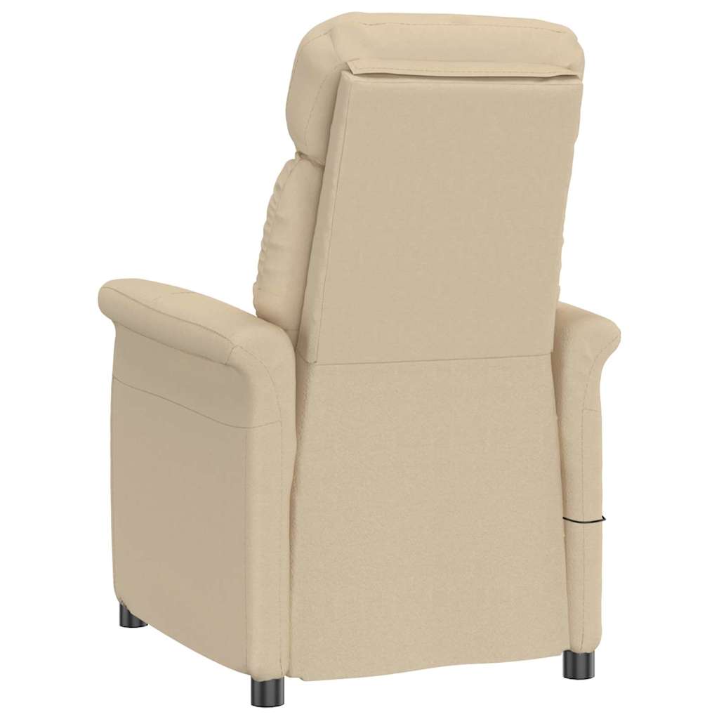 Massagesessel Creme 70.5 x 96.5 x 95 cm Stoff und Metall