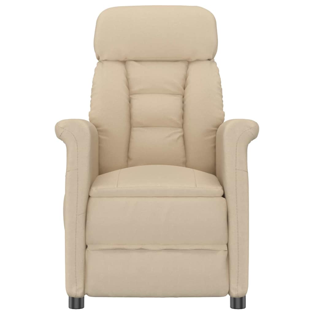 Massagesessel Creme 70.5 x 96.5 x 95 cm Stoff und Metall
