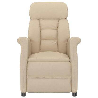 Massagesessel Creme 70.5 x 96.5 x 95 cm Stoff und Metall