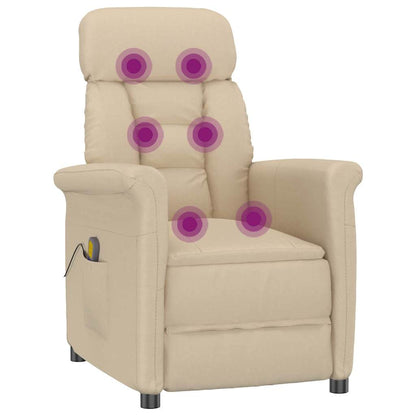 Massagesessel Creme 70.5 x 96.5 x 95 cm Stoff und Metall