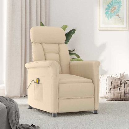 Massagesessel Creme 70.5 x 96.5 x 95 cm Stoff und Metall