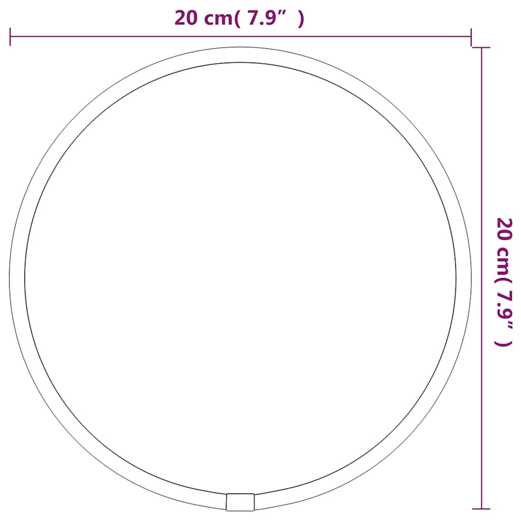 Wandspiegel Schwarz Ø 20 cm Rund