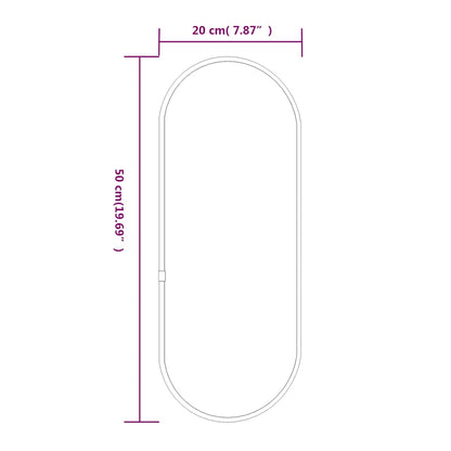 Wandspiegel Schwarz 50x20 cm Oval