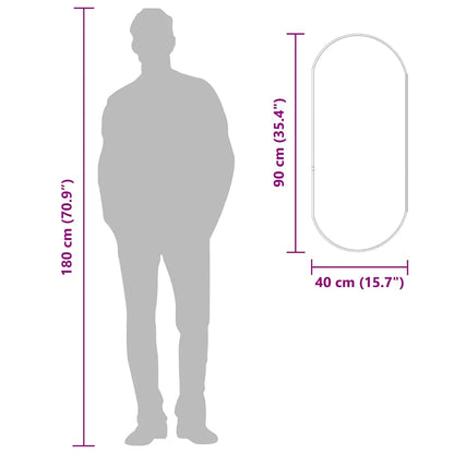 Wandspiegel Schwarz 90x40 cm Oval