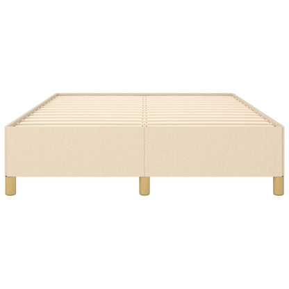 Bettgestell ohne Matratze Creme 140x190 cm Stoff