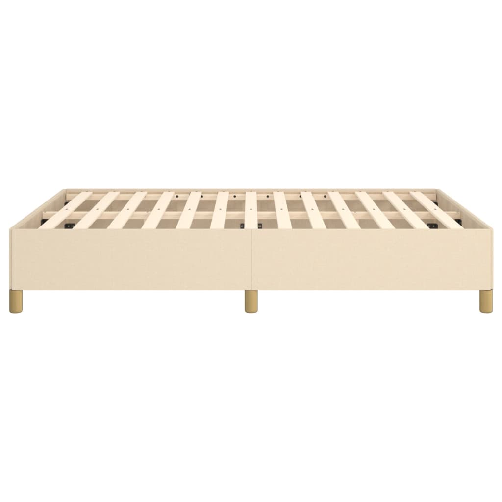 Bettgestell ohne Matratze Creme 140x190 cm Stoff