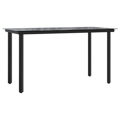 Garten-Esstisch Schwarz 200x100x74 cm Stahl und Hartglas