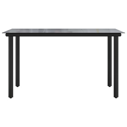 Garten-Esstisch Schwarz 200x100x74 cm Stahl und Hartglas