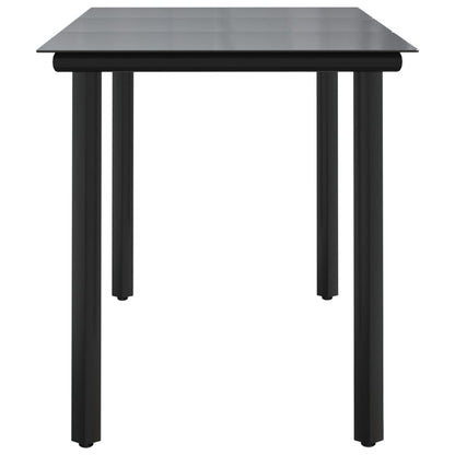Garten-Esstisch Schwarz 200x100x74 cm Stahl und Hartglas