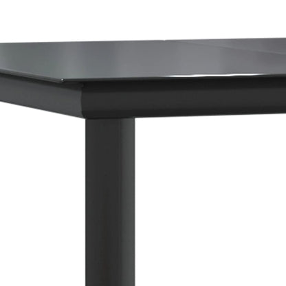Garten-Esstisch Schwarz 200x100x74 cm Stahl und Hartglas