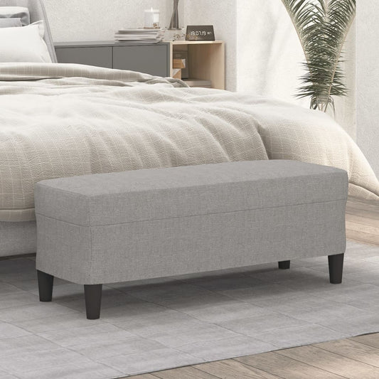 Sitzbank Hellgrau 100x35x41 cm Stoff