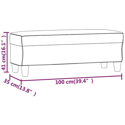 Sitzbank Grau 100x35x41 cm Kunstleder
