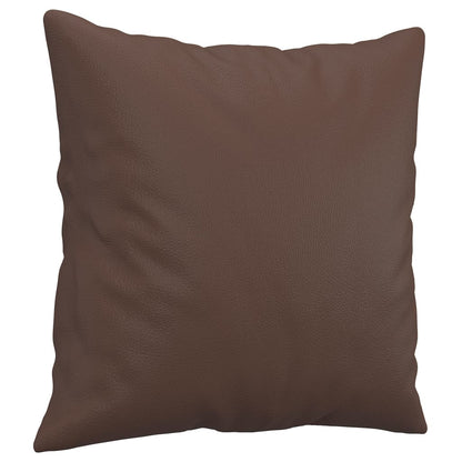 Pyntepuder 2 stk brunt 40x40 cm kunstlæder