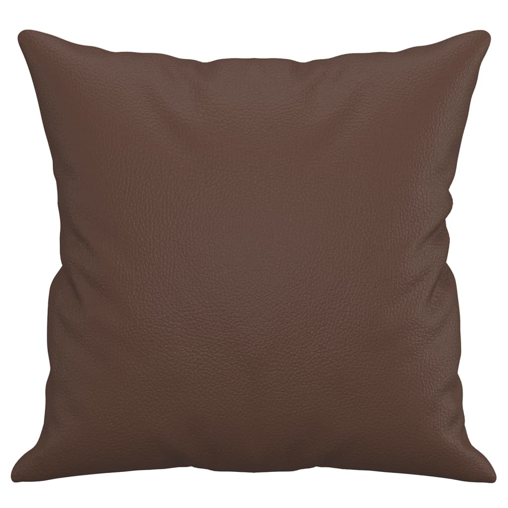 Pyntepuder 2 stk brunt 40x40 cm kunstlæder