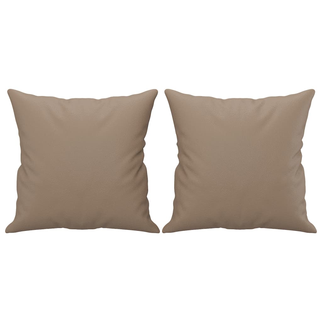 Zierkissen 2 Stk. Cappuccino-Braun 40x40 cm Kunstleder
