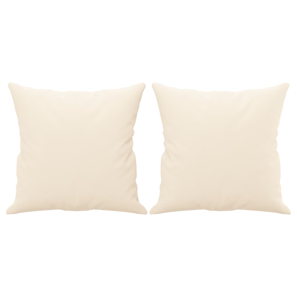 Pyntepuder 2 stk creme 40x40 cm fløjl