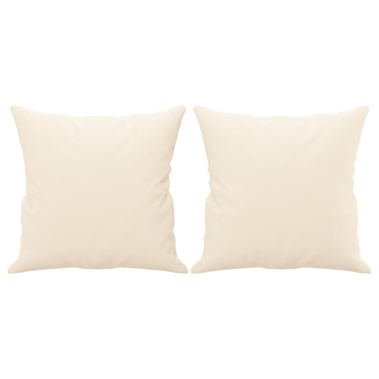 Pyntepuder 2 stk creme 40x40 cm fløjl