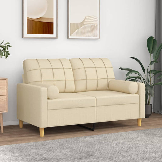 Pyntepuder 2 stk creme Ø15x50 cm stof
