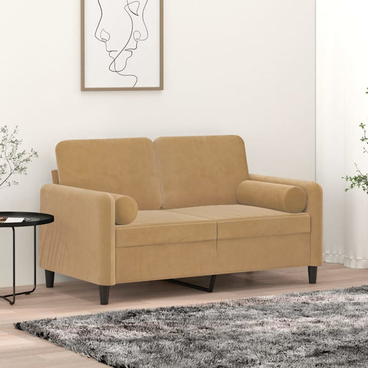 Pyntepuder 2 stk brun Ø15x50 cm fløjl