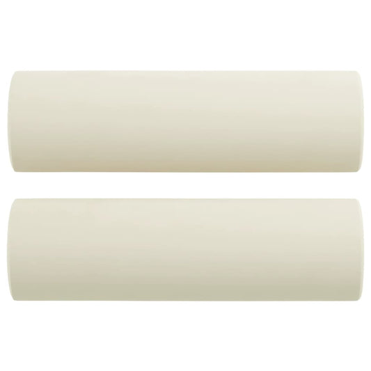 Pyntepuder 2 stk creme Ø15x50 cm fløjl