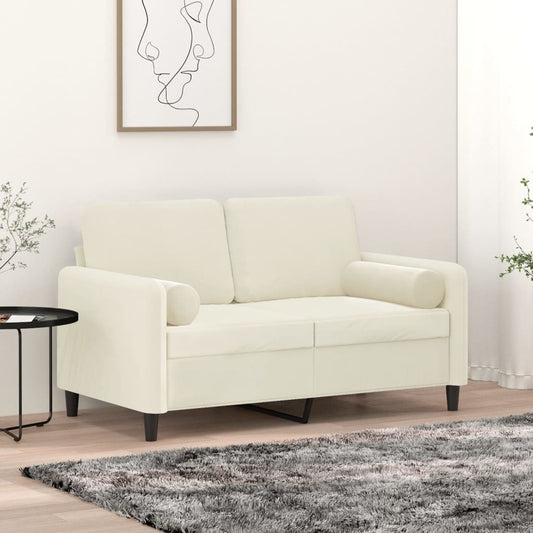 Pyntepuder 2 stk creme Ø15x50 cm fløjl