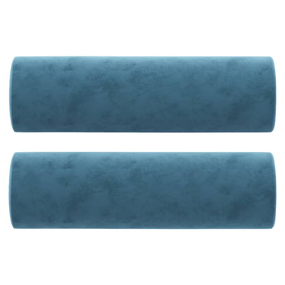 Pyntepuder 2 stk blå Ø15x50 cm fløjl