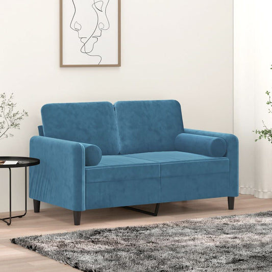 Pyntepuder 2 stk blå Ø15x50 cm fløjl