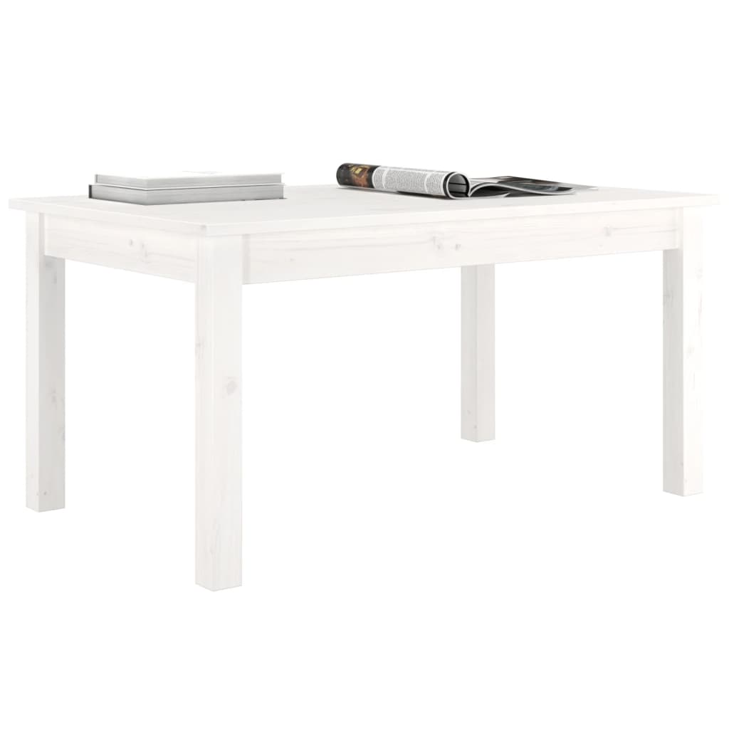 Sofabord Hvid 80x50x40 cm Massiv Fyr