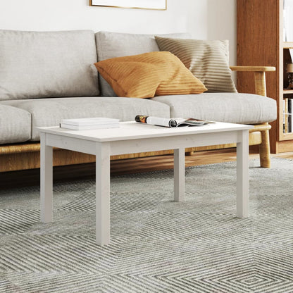 Sofabord Hvid 80x50x40 cm Massiv Fyr