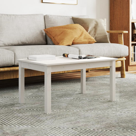 Sofabord Hvid 80x50x40 cm Massiv Fyr