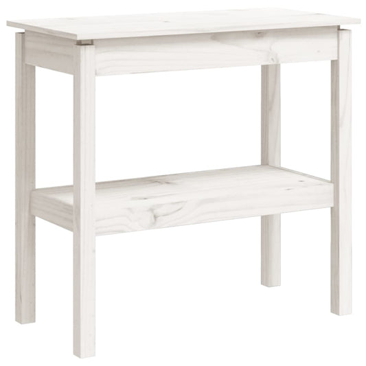 Konsolbord Hvid 80x40x75 cm Massiv Fyr