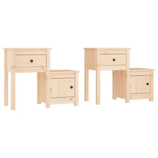 Nachttische 2 Stk. 79,5x38x65,5 cm Massivholz Kiefer