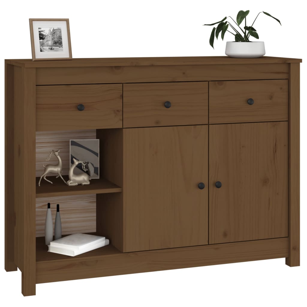 Sideboard Honigbraun 100x35x74 cm Massivholz Kiefer
