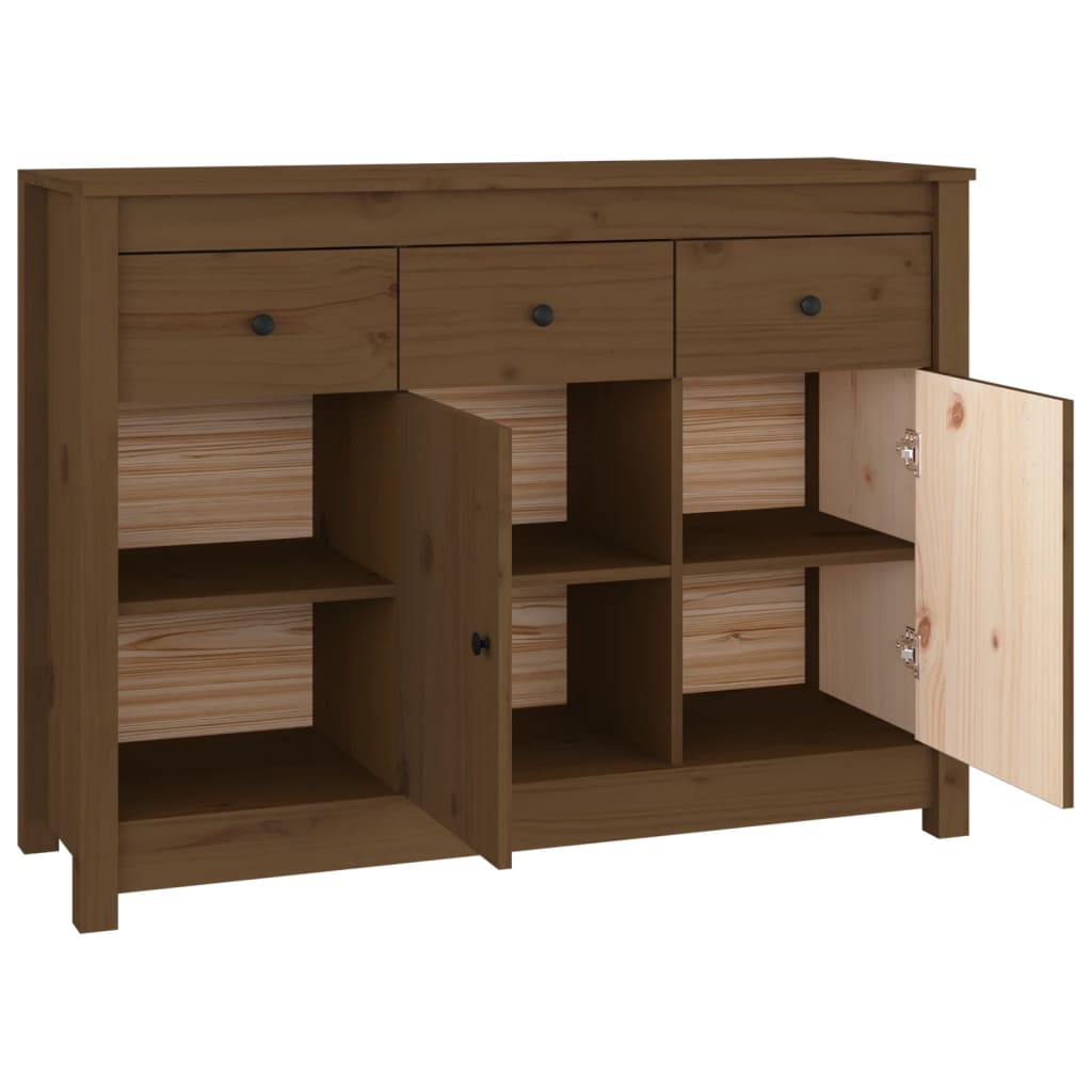 Sideboard Honigbraun 100x35x74 cm Massivholz Kiefer