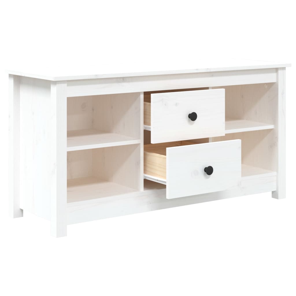 TV-skab Hvid 103x36,5x52 cm Massiv Fyr