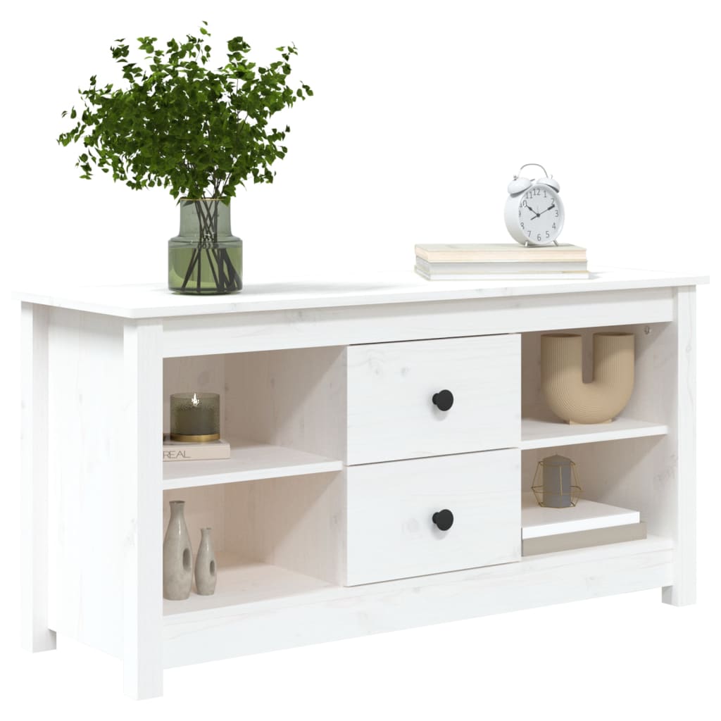 TV-skab Hvid 103x36,5x52 cm Massiv Fyr
