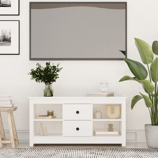 TV-skab Hvid 103x36,5x52 cm Massiv Fyr