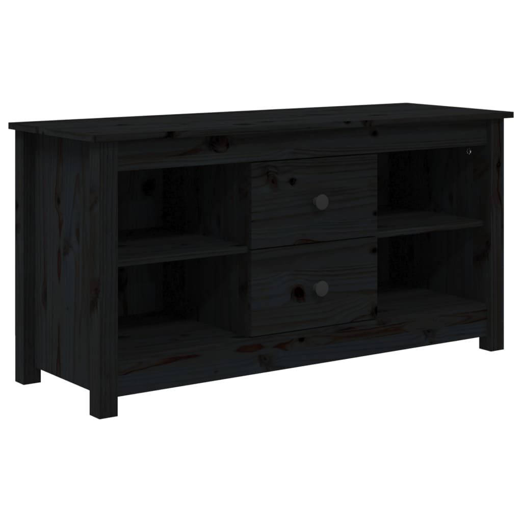 TV-skab Sort 103x36,5x52 cm Massiv Fyr