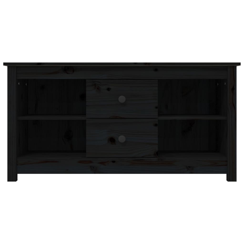 TV-skab Sort 103x36,5x52 cm Massiv Fyr