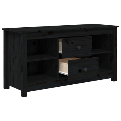 TV-skab Sort 103x36,5x52 cm Massiv Fyr