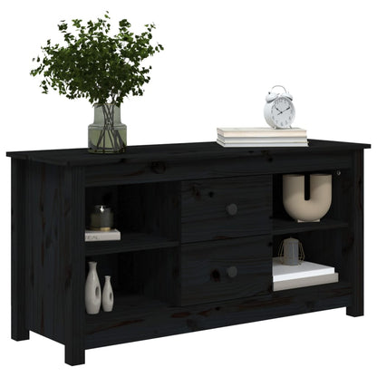 TV-skab Sort 103x36,5x52 cm Massiv Fyr
