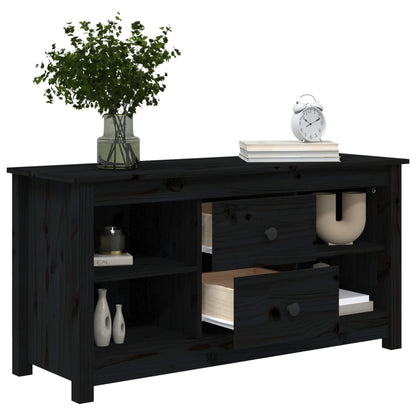TV-skab Sort 103x36,5x52 cm Massiv Fyr