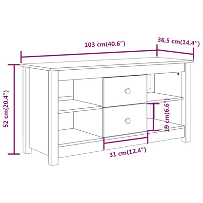 TV-skab Sort 103x36,5x52 cm Massiv Fyr