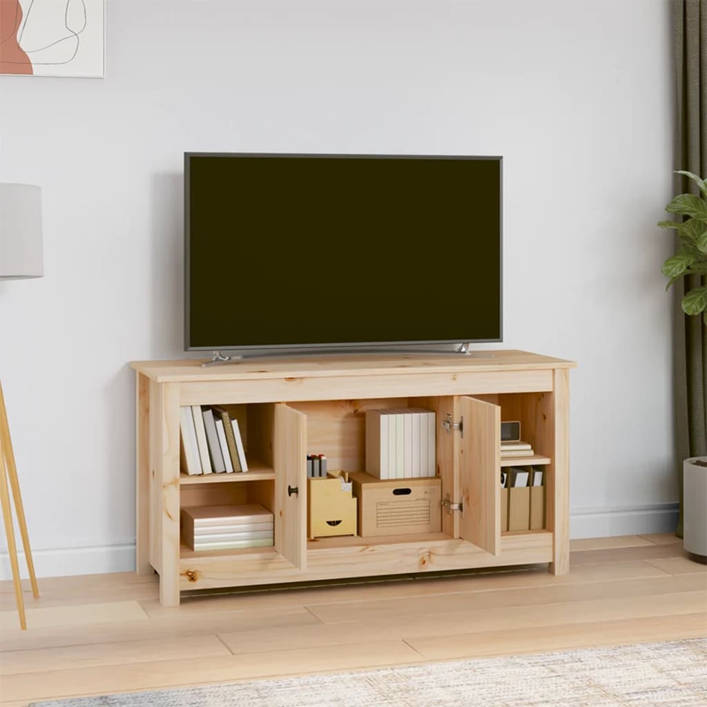 TV-Schrank 103x36,5x52 cm Massivholz Kiefer