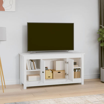TV-skab Hvid 103x36,5x52 cm Massiv Fyr