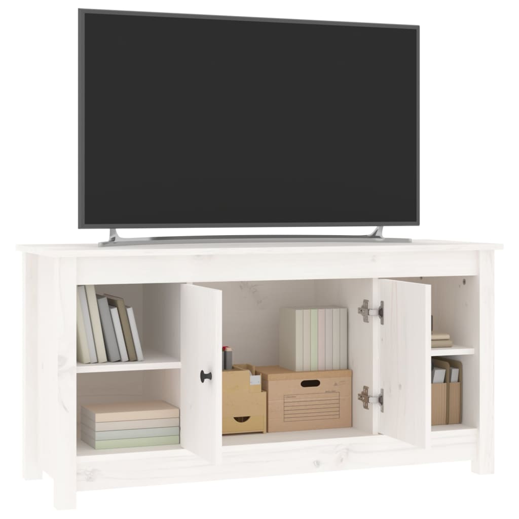 TV-skab Hvid 103x36,5x52 cm Massiv Fyr