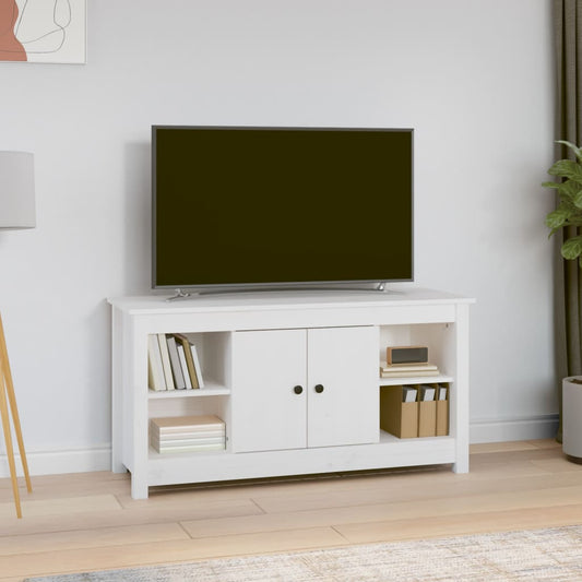 TV-skab Hvid 103x36,5x52 cm Massiv Fyr