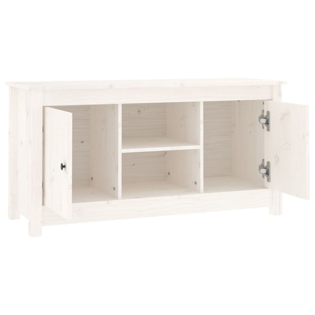 TV-skab Hvid 103x36,5x52 cm Massiv Fyr