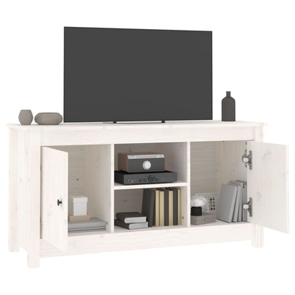 TV-skab Hvid 103x36,5x52 cm Massiv Fyr